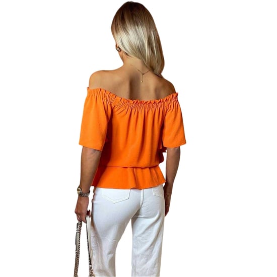 AX Paris Womens/Ladies Ruffle Hem Bardot Top (Orange) - Image 3