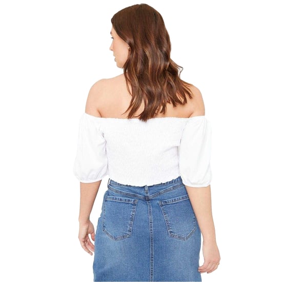 Be You Dames/Dames Off Shoulder Regular Puff Sleeve Crop Top (Wit) - Image 3