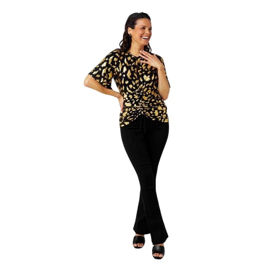 Biba Dames/Dames Keyhole Jersey Top (Bruin/zwart) - Image 4