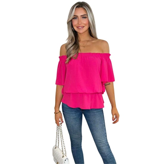AX Paris Womens/Ladies Ruffle Hem Bardot Top (Hot Pink) - Image 2