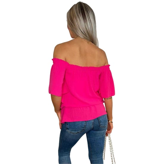AX Paris Womens/Ladies Ruffle Hem Bardot Top (Hot Pink) - Image 3
