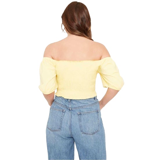 Be You Dames/Dames Off Shoulder Regular Puff Sleeve Crop Top (Citroen) - Image 3