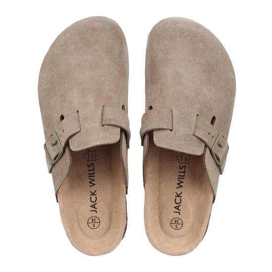 Jack Wills Leren muiltjes voor dames (Taupe) - Image 4