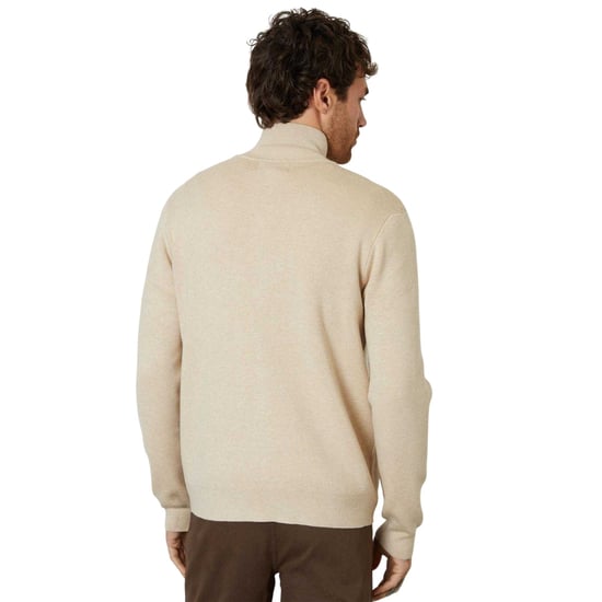 Threadbare Wynnstay gebreid herenvest met doorlopende ritssluiting (Havermelk) - Image 3