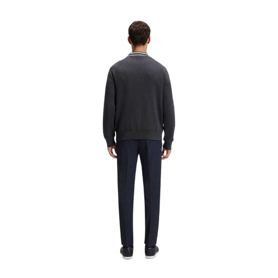 Boss Kontrastfärgad cardigan med avslappnad passform för herrar (Mörkblå) - Image 3