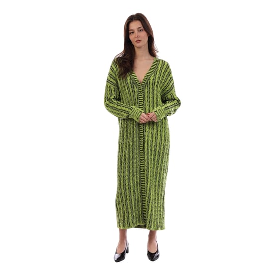 Diesel Gebreid lang vest voor dames (Groen) - Image 1