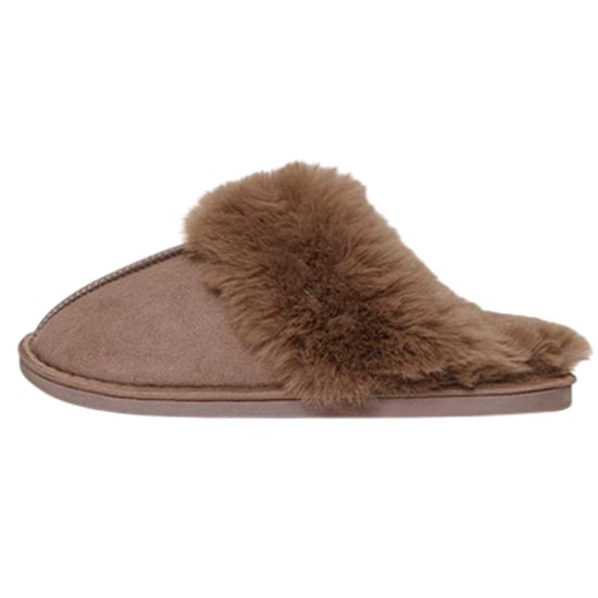 Threadbare Womens/Ladies Solace Suede Mule Slippers (Mink) - Image 2