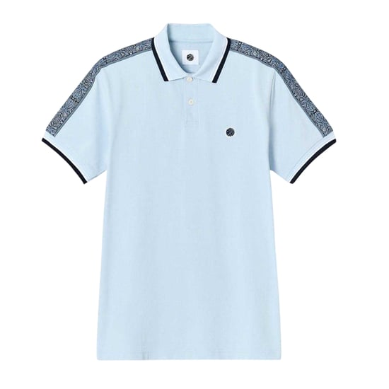 Pretty Green Mens Paisley Regular Polo Shirt (Light Blue) - Image 1