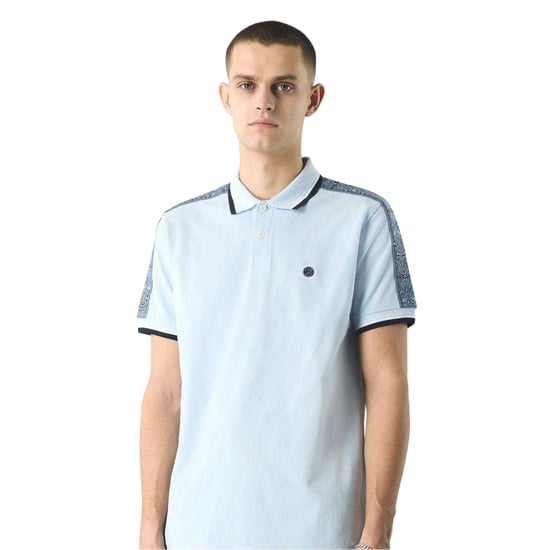 Pretty Green Mens Paisley Regular Polo Shirt (Light Blue) - Image 3