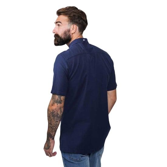 Firetrap Mens Classic Oxford Shirt (Navy) - Image 3