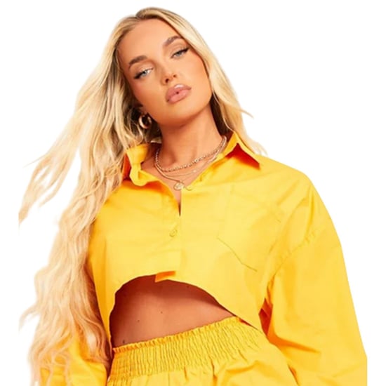 Missy Empire Womens/Ladies Cotton Cropped Long-Sleeved Shirt (Orange) - Image 3