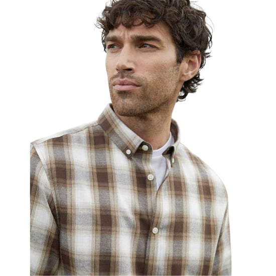 Threadbare Geruit herenoverhemd (Chocolade) - Image 4