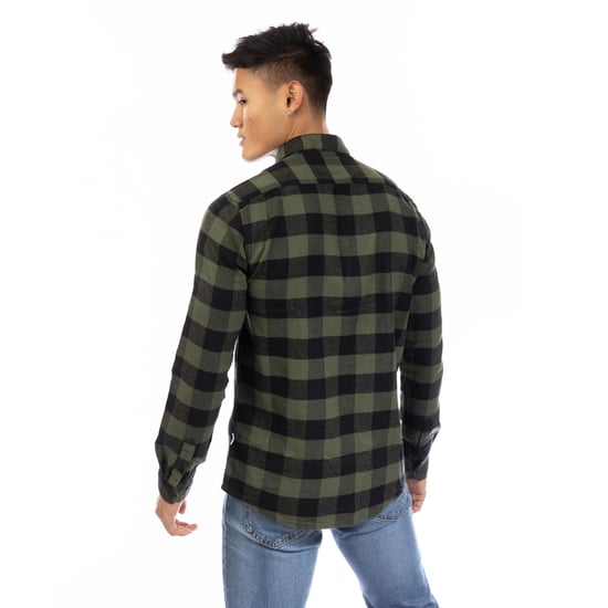 Peter Werth Heren Brodie Geruite Kraag Langsleeve Shirt (Groen/Zwart) - Image 2