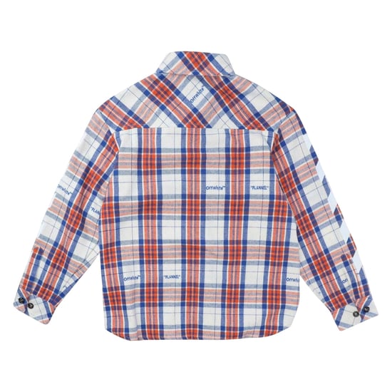 Off White Flanellen overhemd met diagonale strepen voor dames (Rood/Blauw/Wit) - Image 2