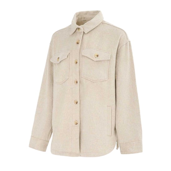 Miso Womens/Ladies Wool Long-Sleeved Shirt (Light Beige) - Image 5