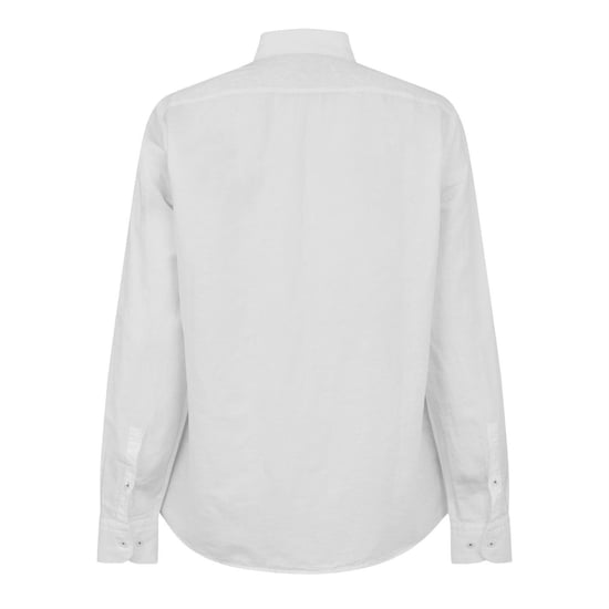 Boss Mens Plain Collared Long-Sleeved Shirt (White) - Image 2