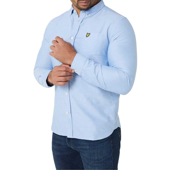 Lyle & Scott Heren Geborduurd Logo Oxford Overhemd (Riviera) - Image 3