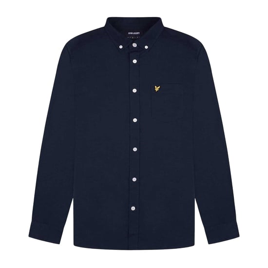 Lyle & Scott Heren Geborduurd Logo Oxford Overhemd (Marine) - Image 1