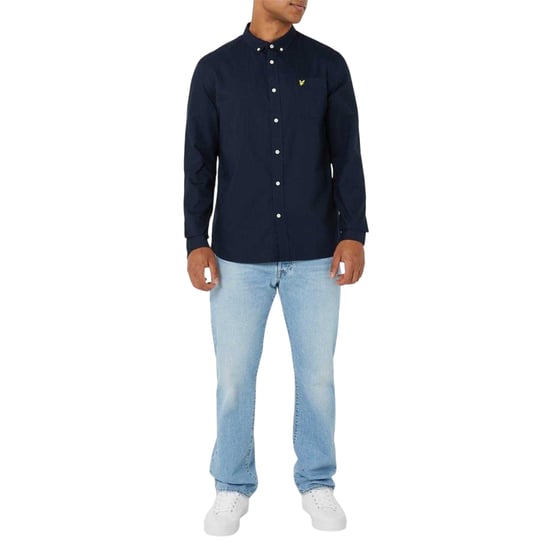 Lyle & Scott Heren Geborduurd Logo Oxford Overhemd (Marine) - Image 3