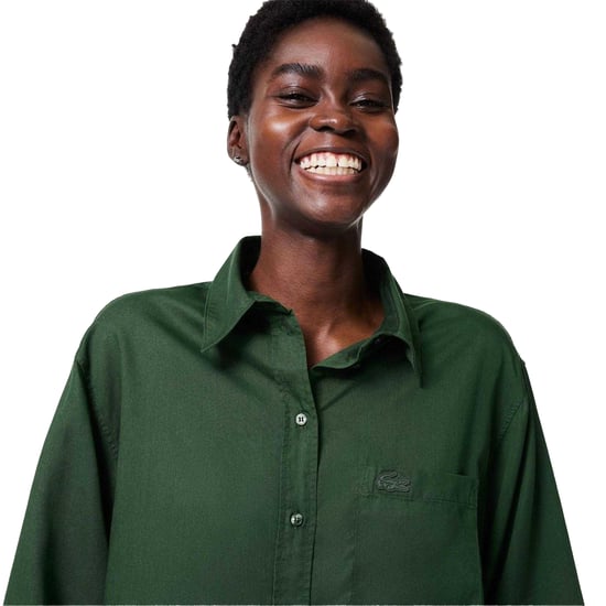 Lacoste Oversized shirt van lyocell voor dames (Groen) - Image 3