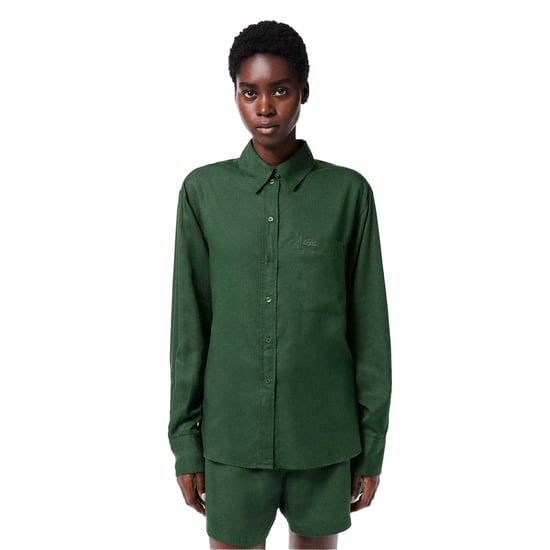 Lacoste Oversized shirt van lyocell voor dames (Groen) - Image 4