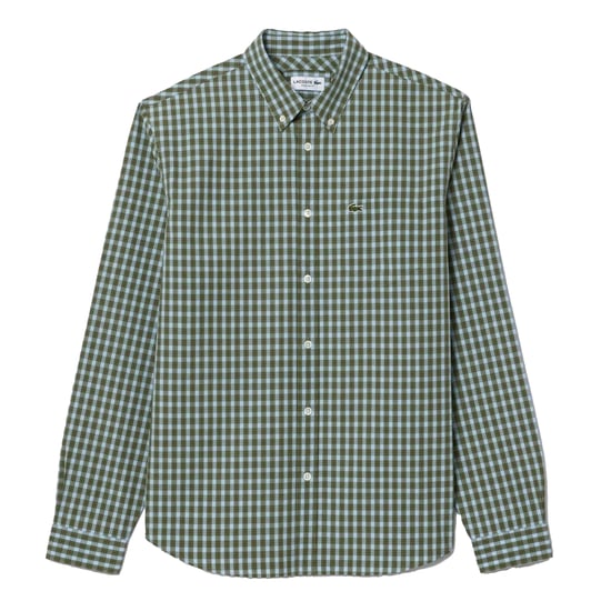 Lacoste Heren geruit Popeline Regular Overhemd (Khaki) - Image 2