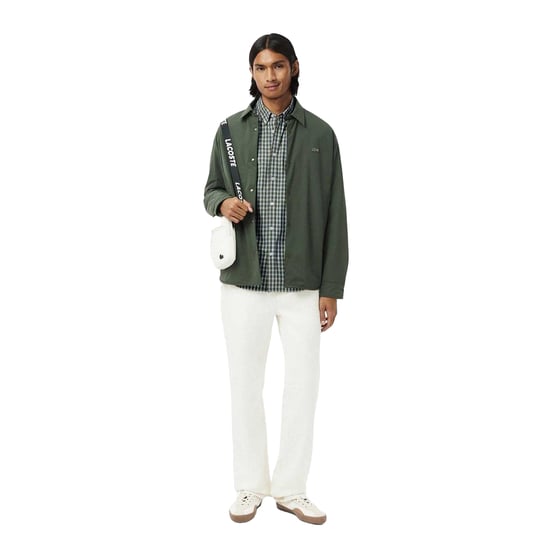 Lacoste Heren geruit Popeline Regular Overhemd (Khaki) - Image 5