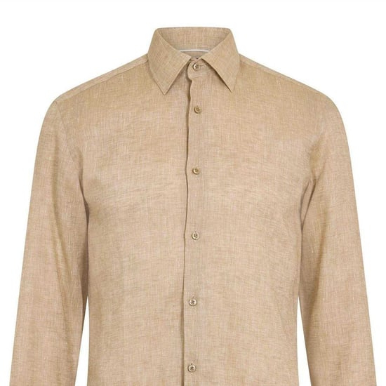 Boss Herenoverhemd van linnen met puntkraag en lange mouwen, geschikt voor formele gelegenheden (Licht Beige) - Image 3