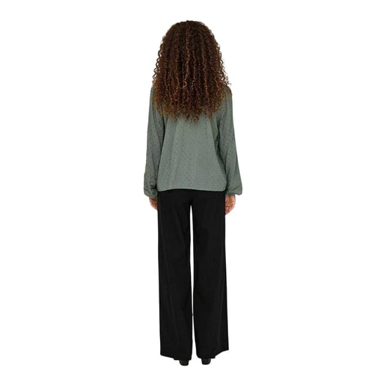 Only Dames-shirt met lange mouwen, V-hals en stippenpatroon (Grijs) - Image 2