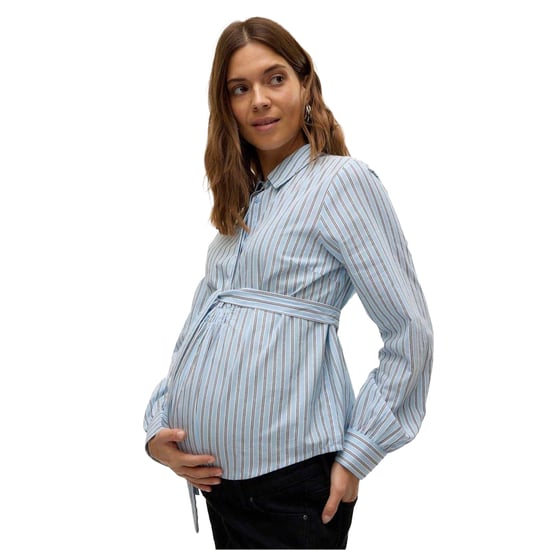 Mamalicious Zwangerschapsshirt met verticale strepen voor dames (Sneeuwwitje) - Image 1