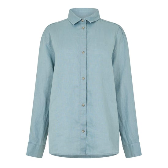 Timberland Linnen overhemd met kraag en lange mouwen voor dames (Citadel Blauw) - Image 1