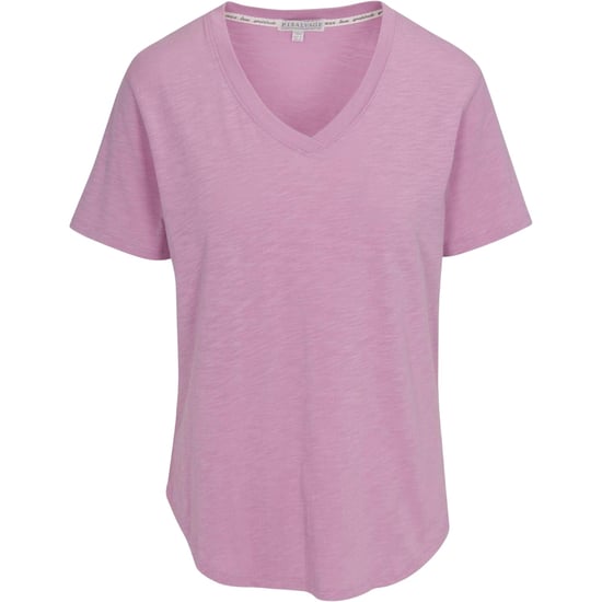 PJ Salvage Dames-T-shirt met V-hals en korte mouwen, in slub-stof (Lila) - Image 1