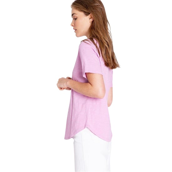 PJ Salvage Dames-T-shirt met V-hals en korte mouwen, in slub-stof (Lila) - Image 3