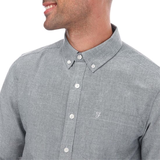 Farah Heren Drayton shirt met lange mouwen (Marine) - Image 4