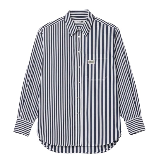 Lacoste Womens/Ladies Bandier Stripe Cotton Shirt (Navy) - Image 2