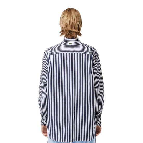 Lacoste Womens/Ladies Bandier Stripe Cotton Shirt (Navy) - Image 3