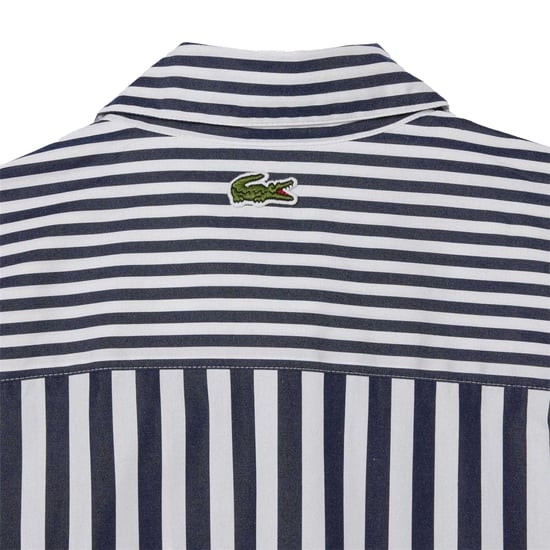 Lacoste Womens/Ladies Bandier Stripe Cotton Shirt (Navy) - Image 4