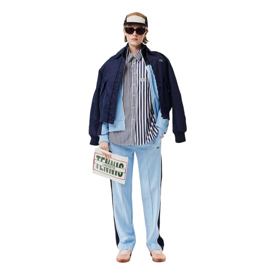 Lacoste Womens/Ladies Bandier Stripe Cotton Shirt (Navy) - Image 5