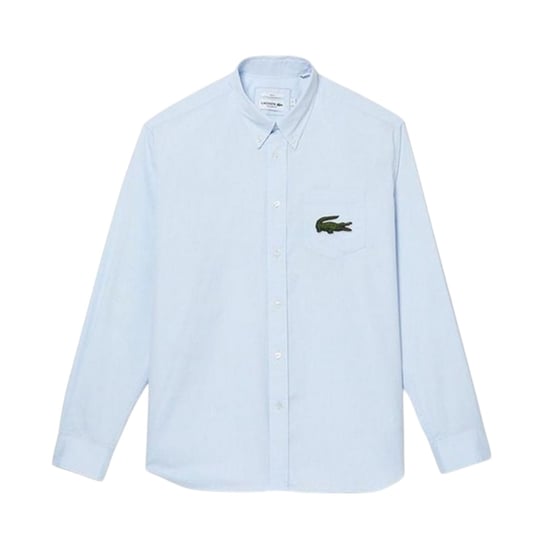 Lacoste Mens Logo Cotton Relaxed Fit Shirt (Light Blue) - Image 2