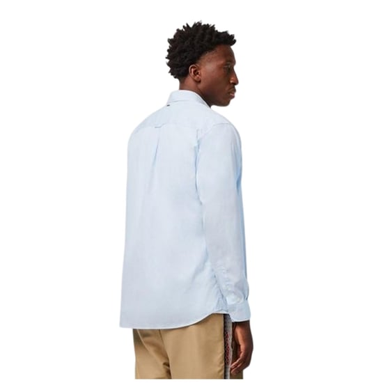 Lacoste Mens Logo Cotton Relaxed Fit Shirt (Light Blue) - Image 3