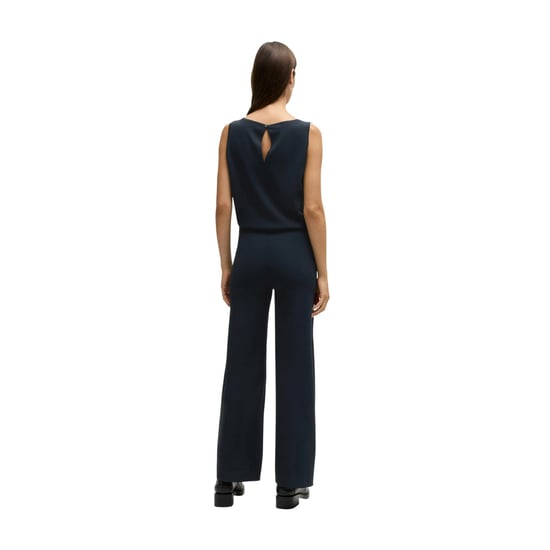 Boss Mouwloze jumpsuit met kraag en juwelenversiering voor dames (Donkerblauw) - Image 2