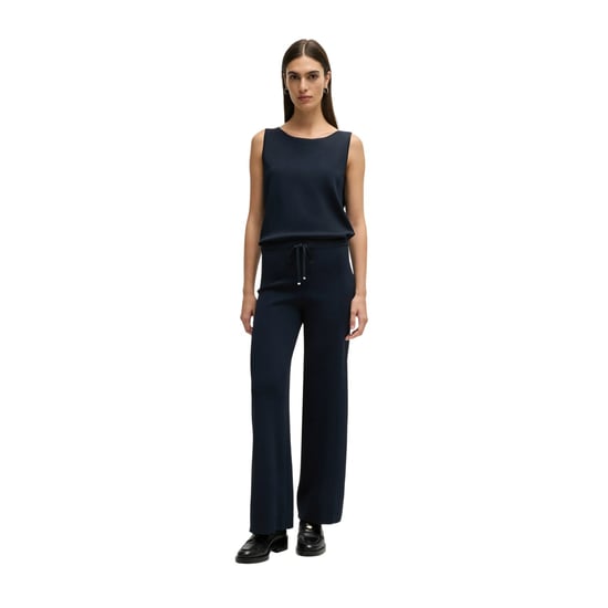 Boss Mouwloze jumpsuit met kraag en juwelenversiering voor dames (Donkerblauw) - Image 3