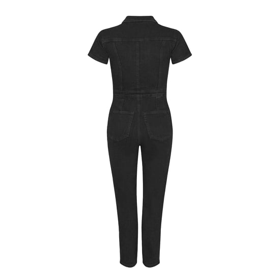 Good American Womens/Ladies Denim Adjustable Waist Short-Sleeved Jumpsuit (Black) - Image 2