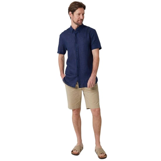 Saltwell Heren Linnenmix Regular Shirt (Marineblauw) - Image 4
