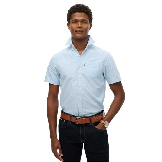 Superdry Mens Regular Short-Sleeved Shirt (Light Blue) - Image 1