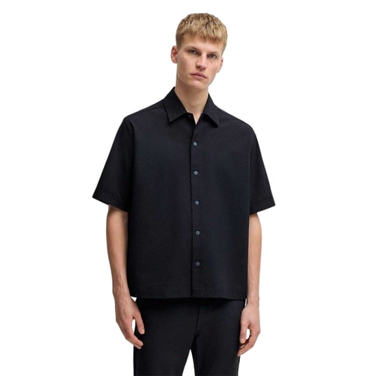 Boss Heren Lapoully Relaxed Fit Overhemd met Korte Mouwen (Donkerblauw) - Image 1