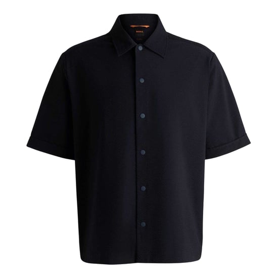 Boss Heren Lapoully Relaxed Fit Overhemd met Korte Mouwen (Donkerblauw) - Image 2