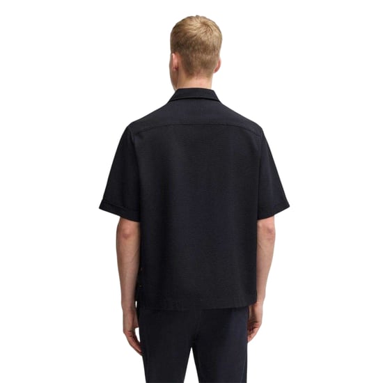 Boss Heren Lapoully Relaxed Fit Overhemd met Korte Mouwen (Donkerblauw) - Image 3