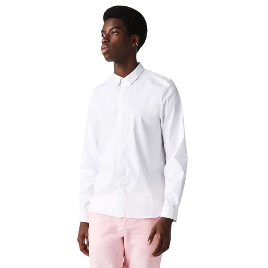 Lacoste Heren Poplin Slim overhemd met verborgen sluiting (Wit) - Image 4