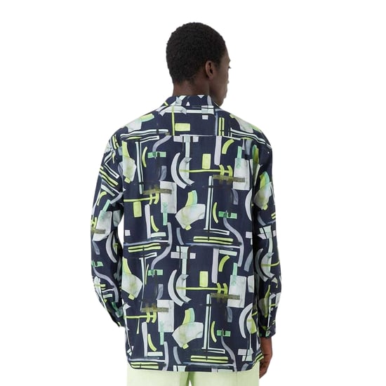 Emporio Armani EA7 Heren Abstract Shirt Met Lange Mouwen (Marine) - Image 3